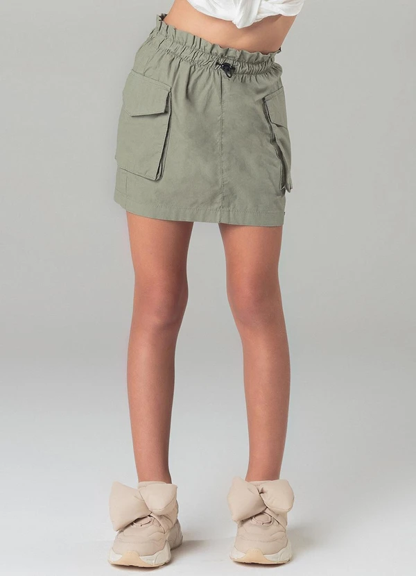 Sun Place - Saia Sarja Infantil Menina Parachute Verde