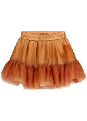 Lilica Ripilica - Saia Tule Babados Infantil Feminina Laranja - LILICA RIPILICA