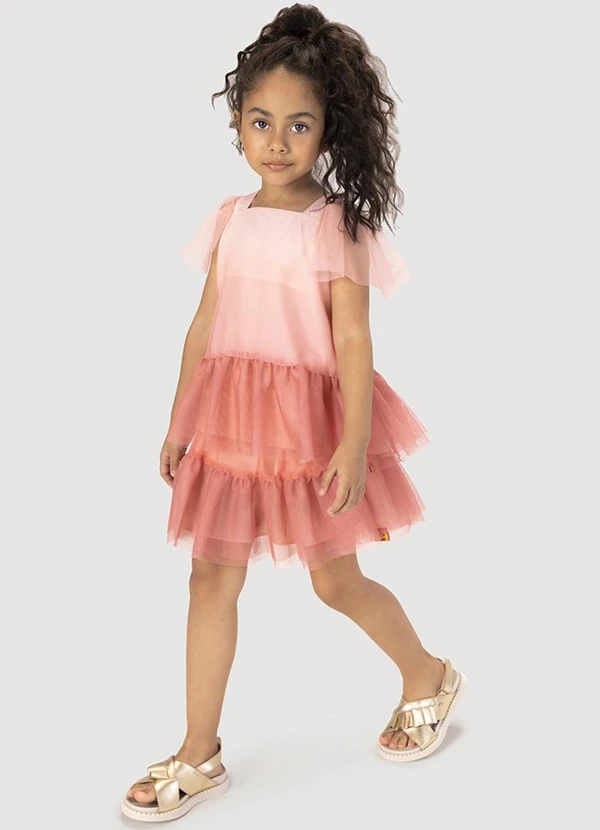 Lilica Ripilica - Saia Tule Babados Infantil Feminina Rosa 2