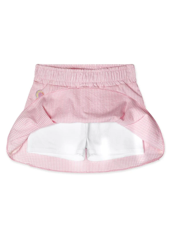 Lilica Ripilica - Saia Xadrez Bebê Feminina Rosa 2