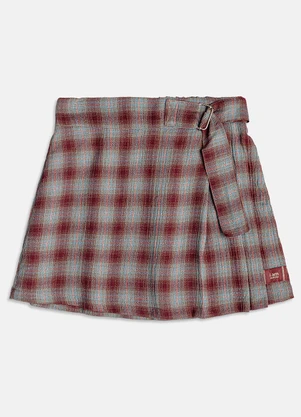 I Am - Saia Xadrez com Fivela Vermelho - I AM