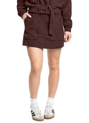 Gloss - Short-Saia Juvenil em Veludo Cotelê Marrom - GLOSS