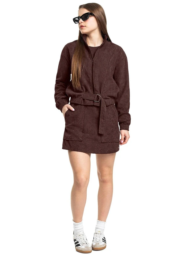 Gloss - Short-Saia Juvenil em Veludo Cotelê Marrom 3