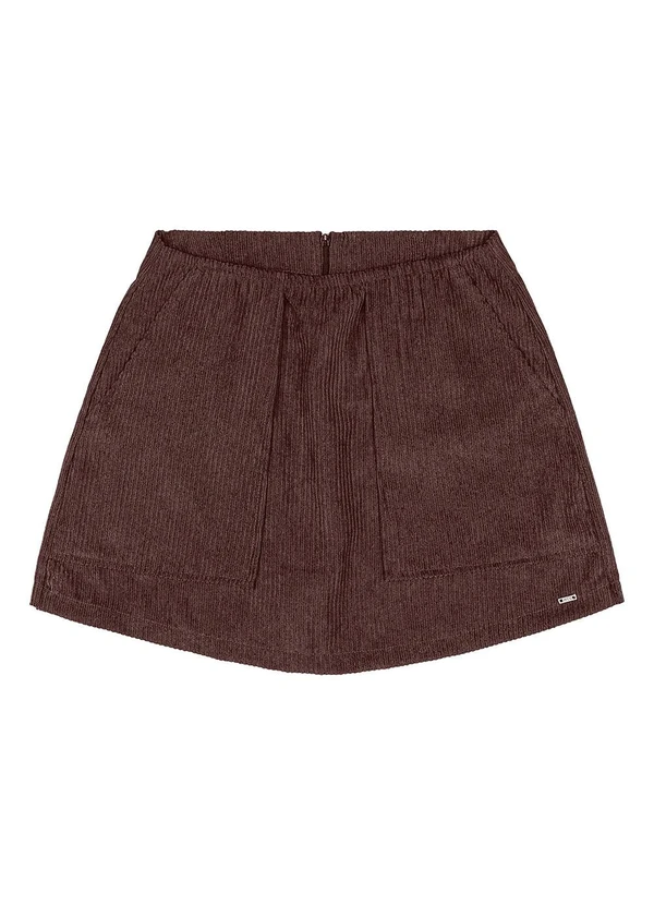 Gloss - Short-Saia Juvenil em Veludo Cotelê Marrom 4