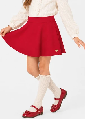 Rovitex - Short Saia Menina Cotton Leve Vermelho - ROVITEX