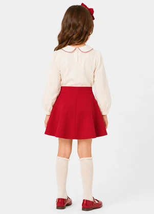 Rovitex - Short Saia Menina Cotton Leve Vermelho - ROVITEX