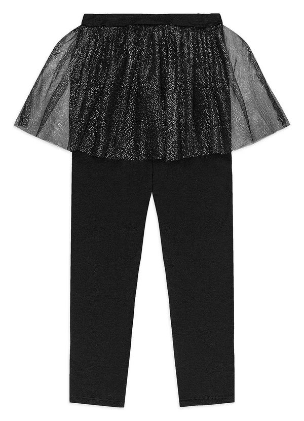 Quimby - Calça Legging Saia Tule Glitter Preto 4