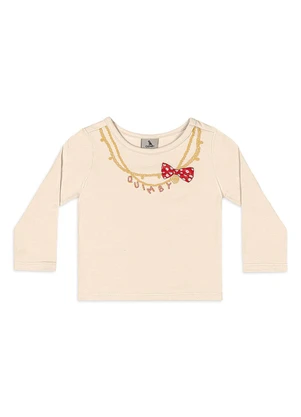 Quimby - Conjunto Bebê Blusa Saia Bege - QUIMBY