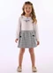 Up Baby - Conjunto Cotton Short Tweed Branco - variação:  