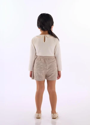 Up Baby - Conjunto Cotton Short Tweed Branco - UP BABY