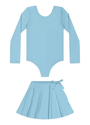 Quimby - Conjunto Infantil Collant com Saia Azul - QUIMBY