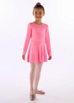 Quimby - Conjunto Infantil Collant com Saia Rosa - QUIMBY