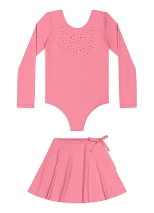 Quimby - Conjunto Infantil Collant com Saia Rosa - QUIMBY