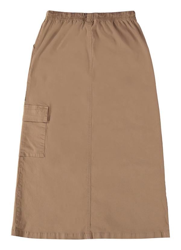 Gloss - Saia Cargo Midi em Sarja Juvenil Marrom 4