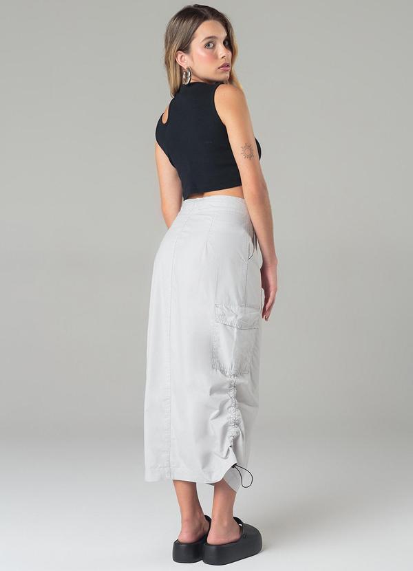 Sun Place - Saia Midi Parachute Cinza Feminina Cinza 4