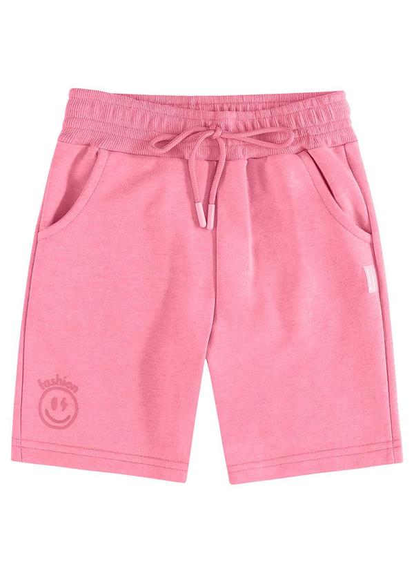 Quimby - Bermuda Básica Emoji Infantil Unissex Rosa