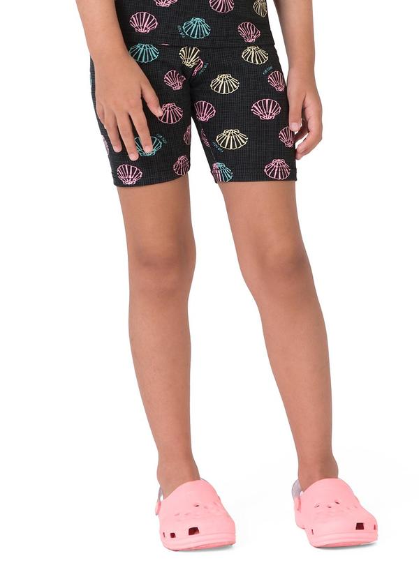 Malwee Kids - Bermuda Ciclista Conchas Preto