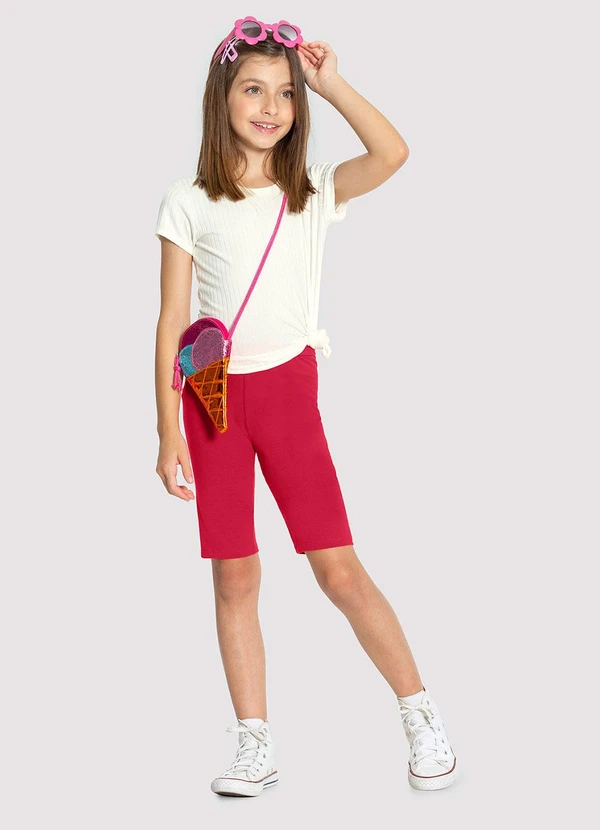 Alakazoo - Bermuda Ciclista em Malha Básica Vermelho 2