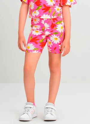Bermuda Ciclista Floral para Menina Quimby Rosa - QUIMBY