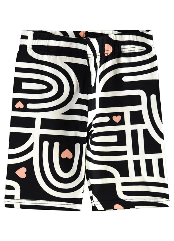 Malwee Kids - Bermuda Ciclista Geométrica Branco