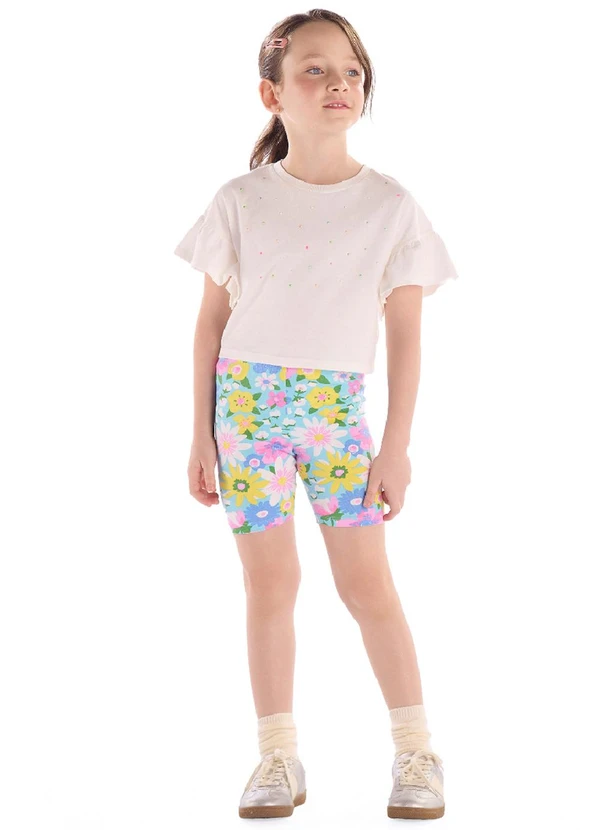 Quimby - Bermuda Ciclista Infantil em Cotton Azul 2