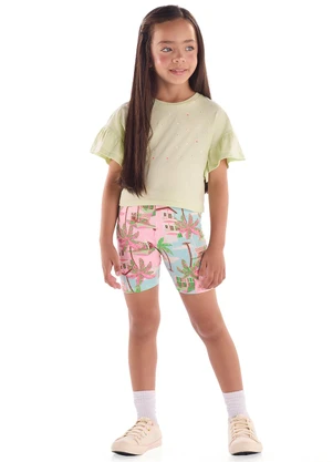 Quimby - Bermuda Ciclista Infantil em Cotton Azul - QUIMBY