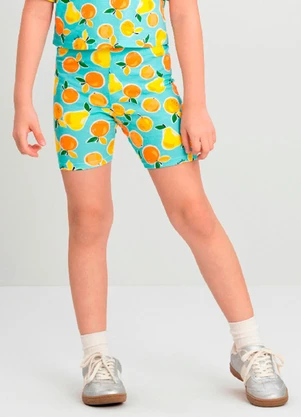 Bermuda Ciclista Infantil em Cotton Quimby Azul - QUIMBY