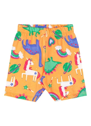 Quimby - Bermuda Ciclista Infantil em Cotton Laranja - QUIMBY