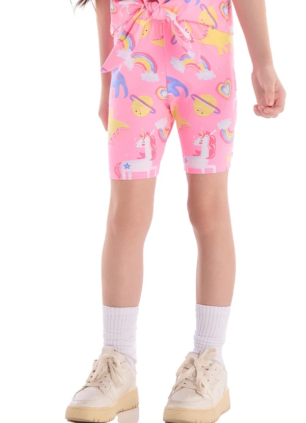 Quimby - Bermuda Ciclista Infantil em Cotton Quimby Rosa