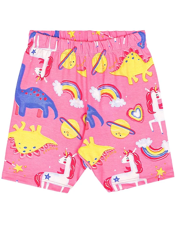 Quimby - Bermuda Ciclista Infantil em Cotton Rosa 3