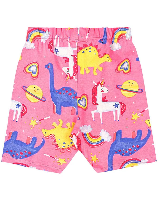 Quimby - Bermuda Ciclista Infantil em Cotton Rosa 4