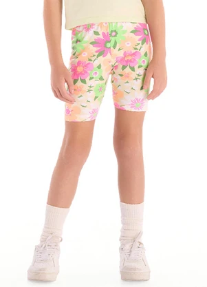 Quimby - Bermuda Ciclista Infantil em Cotton Rosa - QUIMBY