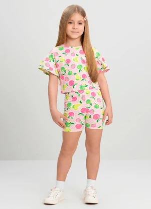Bermuda Ciclista Infantil em Cotton Quimby Rosa - QUIMBY