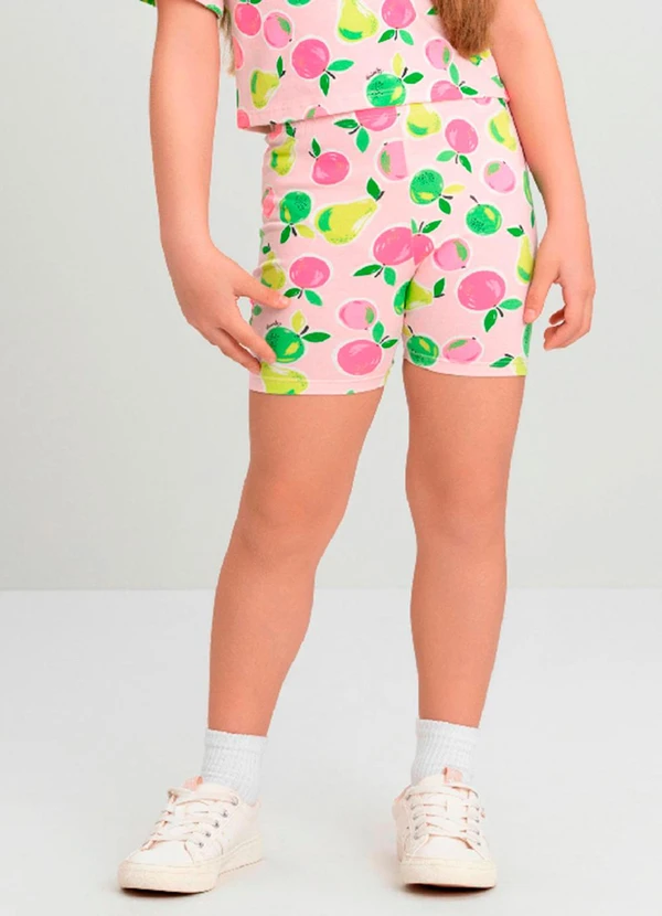 Quimby - Bermuda Ciclista Infantil em Cotton Quimby Rosa
