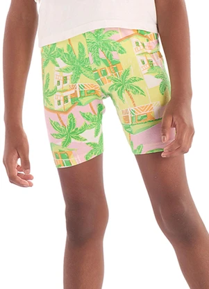 Quimby - Bermuda Ciclista Infantil em Cotton Verde - QUIMBY