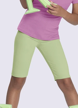 Alakazoo - Bermuda Ciclista Infantil em Malha Básica Verde - ALAKAZOO