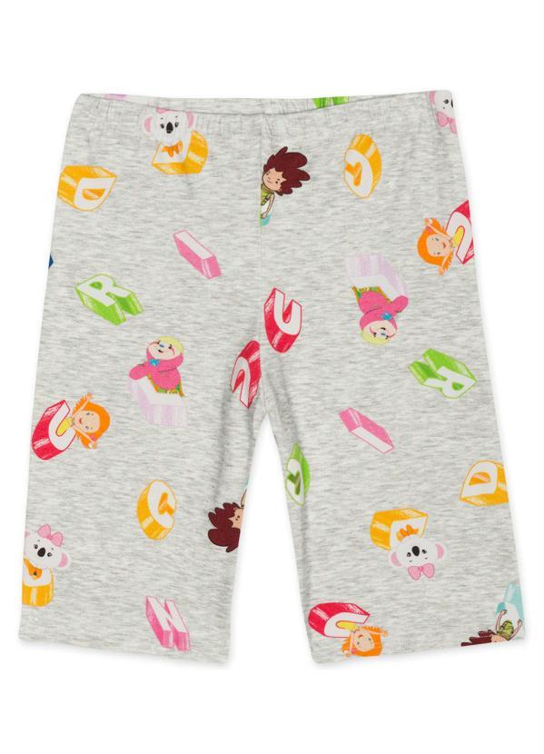 Lilica Ripilica - Bermuda Ciclista Infantil Menina Cinza