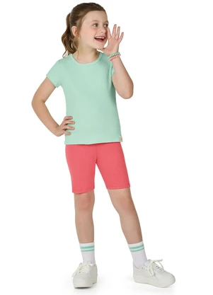 Marlan - Bermuda Ciclista Infantil Menina Cotton Rosa - MARLAN