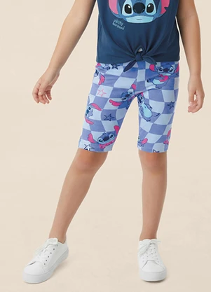 Malwee Kids - Bermuda Ciclista Stitch Disney® Azul - MALWEE KIDS