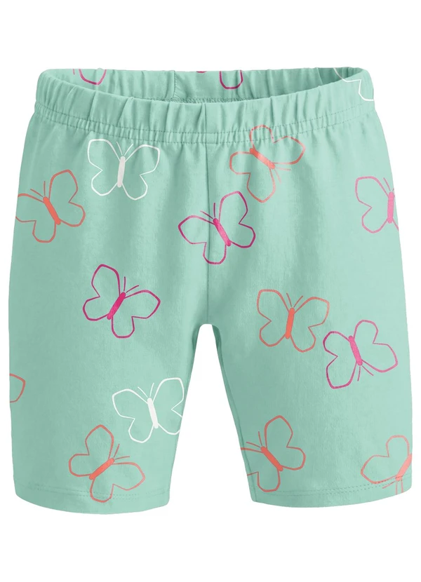 Brandili - Bermuda Infantil Cotton Borboletas Verde