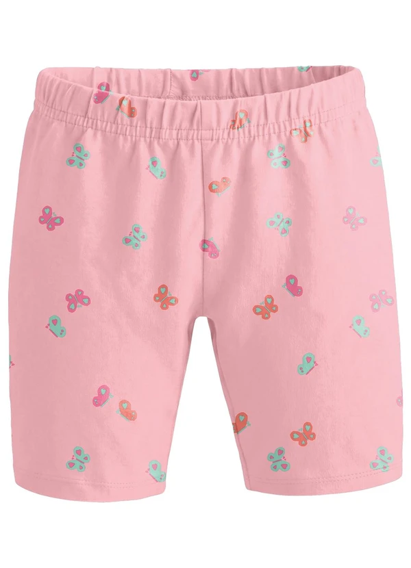 Brandili - Bermuda Infantil Cotton Borboletas Rosa