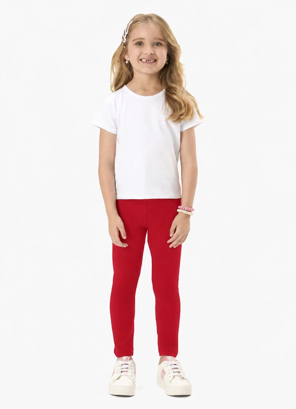 Rovi Kids - Calça Infantil Cotton Menina Vermelho