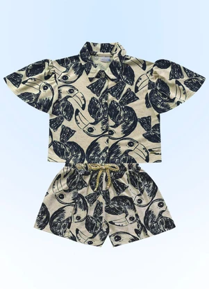 Fakini Kids - Conjunto Camisa/Short Multicores - FAKINI KIDS