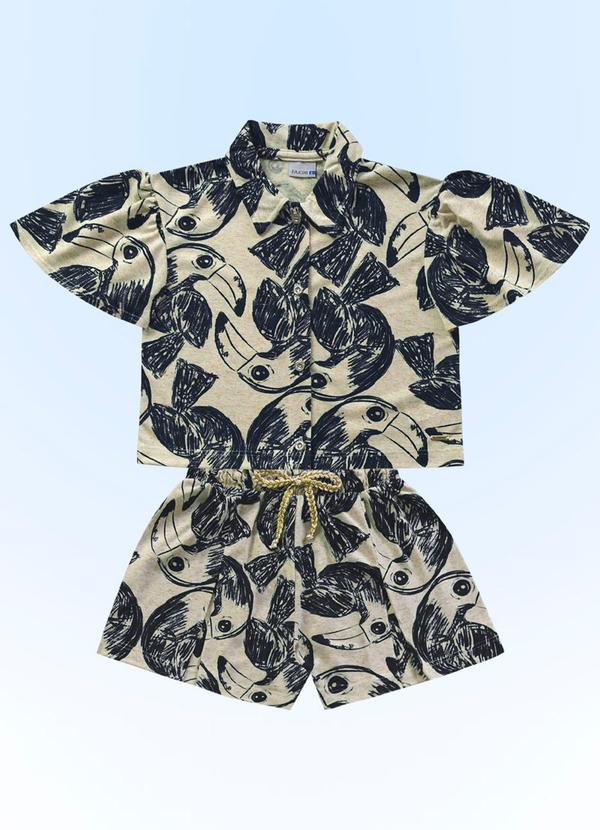 Fakini Kids - Conjunto Camisa e Short Multicores
