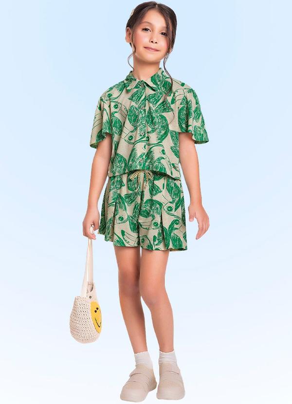 Fakini Kids - Conjunto Camisa/Short Verde