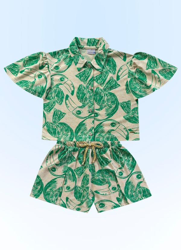 Fakini Kids - Conjunto Camisa/Short Verde 3