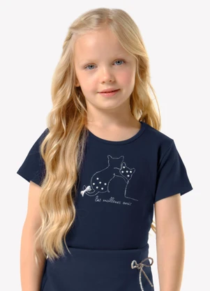Trick Nick - Conjunto Infantil Blusa com Shorts Saia Azul - TRICK NICK