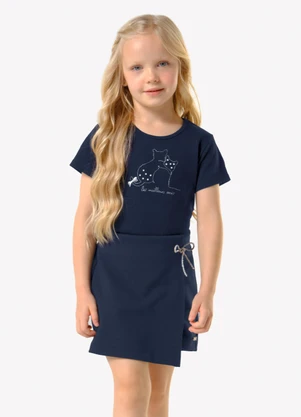 Trick Nick - Conjunto Infantil Blusa com Shorts Saia Azul - TRICK NICK