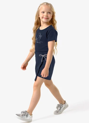 Trick Nick - Conjunto Infantil Blusa com Shorts Saia Azul - TRICK NICK