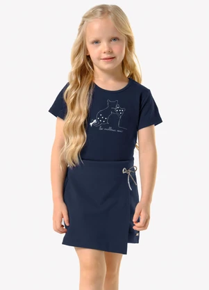 Trick Nick - Conjunto Infantil Blusa com Shorts Saia Azul - TRICK NICK